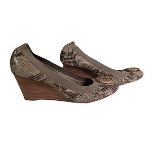 Tory Burch Python Snake Skin wedges heels shoes